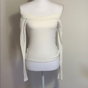 White ripped shirt - off shoulder